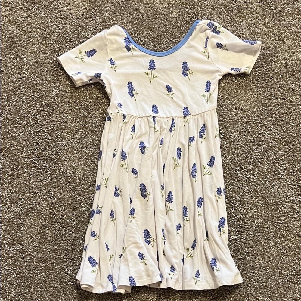 Kyte BABY Blue and white Floral Kids Dress